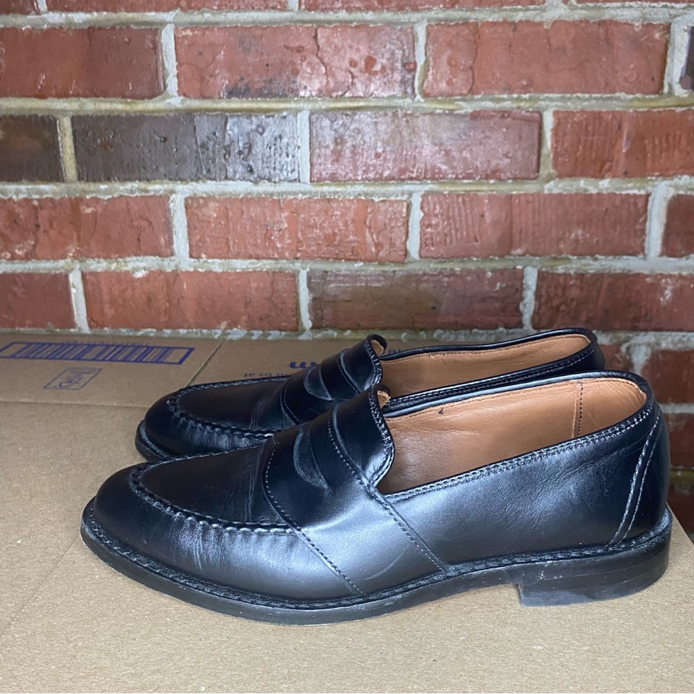ALLEN EDMONDS Randolph Black Leather Sz 6 Mens Penny Loafers - Picture 6 of 12